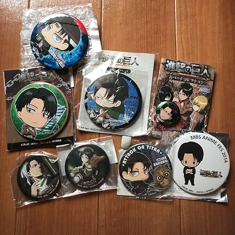 Amazon Co Jp 缶バッジ 進撃の巨人 リヴァイ エレン Mbs限定 缶ミラー 8点 ホビー 通販