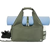 sportsnew Yoga Gym Bags for Women with Shoes Compartment & Wet Dry Storage Pockets & Adjustable Yoga Mat Holder, Patent Pending