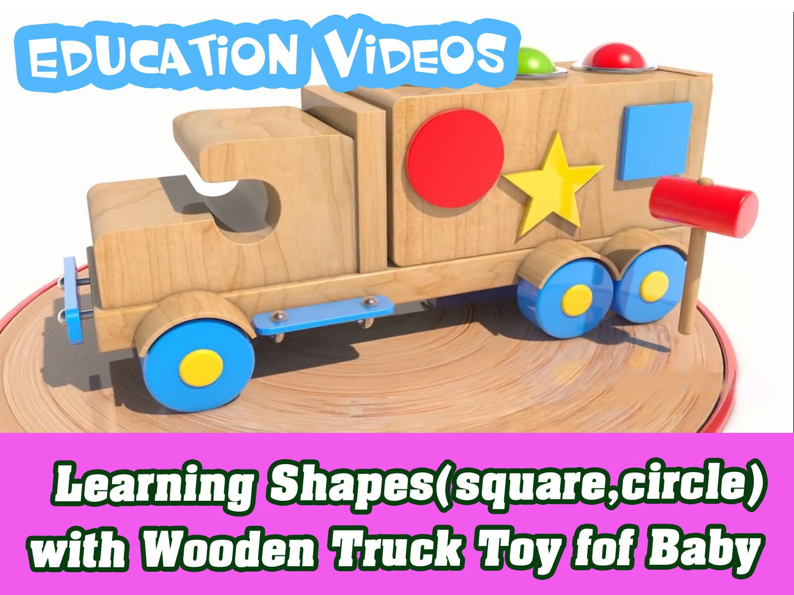 learn shapes with wooden truck toy