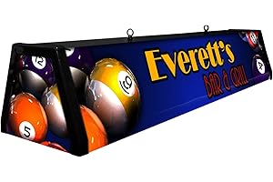 BOURBON STREET LIGHT WORKS 44" Personalized Acrylic Pool Table Light, Custom Classic