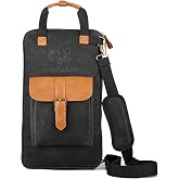 Vaisoeny Drum Stick Bag, Waxed Canvas Drumstick Bag with Shoulder Strap | Waxed Canvas Drum Stick Bag with Large Capacity, Multiple Pockets and Detachable Shoulder Strap for Drummers and Beginners.