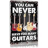 Rustic Guitar Metal Decor Sign for Home Music Band Room Bar Studio Bedroom Office, Funny Guitar Lover Player Decorations Gifts for Women Men Music Lover, 12 X 8 Inches, You Can
