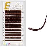 GLAMLASH Cashmere Ellipse Flat Lashes Split Tip Eyelash Extensions Natural Matte Soft Lightweight Classic Lash Extensions Professional Salon Use(0.15,C,8-15mm,ReddishBrown)