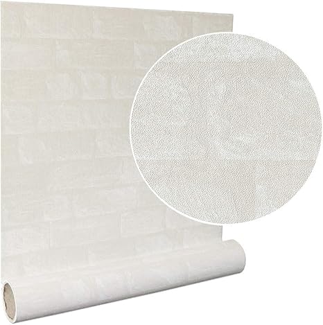 Amazon 壁紙 壁紙シール 壁紙レンガ はがせる壁紙 補修 防水 無地 レンガ 木目 リビング 幅61cm アンティークホワイトブリック 30m Diy 工具 ガーデン