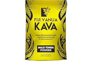 Fiji Vanua Kava-Malo Tonga Kava Drink Powder, Medium Grind Traditional Kava Root Powder, Easy to Prepare Kava Root Powder with Smooth and Creamy Taste, Premium, 8oz