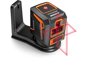 GOCHIFIX Laser Level 360 Self Leveling Red Line Laser Level Tool Wall Suction Stand Receiver 100ft Line Laser for Picture Hanging Outdoor Rechargeable Battery