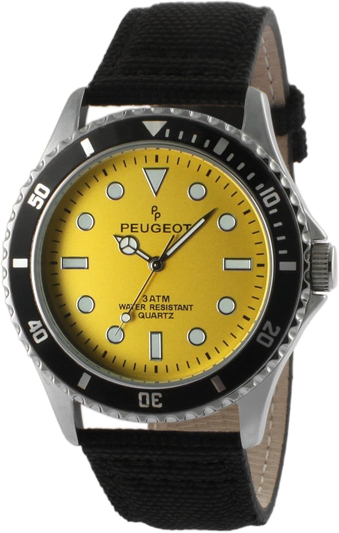 Peugeot Men's AnalogQuartz Watch with Canvas Strap 2057YL Amazon.co