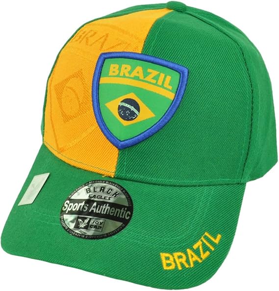 Amazon Co Jp ブラジル国旗色国グリーンイエロー調整可能帽子キャップbrasilブラジル 服 ファッション小物
