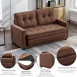 ERYE 3 Fold Upholstered Tufted Futon Sofa Bed