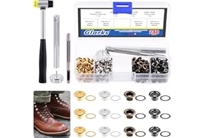 Glarks 242Pcs 4MM Thickened Grommets Eyelets with Tool Sets, 240Pcs 4 Colors Grommets Eyelets with Washers and 2Pcs Installat