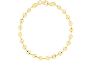 Floreo 14k Yellow Gold 4.4mm Puff Mariner Bracelet and Anklet