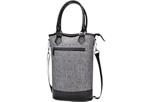 Tirrinia Insulated Wine Gift Carrier Tote - Travel Padded 2 Bottle Wine/Champagne Cooler Bag for Portable Wine Bottle Carrying Case, Women Men Event party, Valentine's Day gift for wine lovers