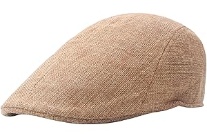 meioro Men's Flat Cap Summer Straw Weave Linen-Like Cotton Newsboy Hats Breathable Gatsby Irish Cabbie Ivy Cap