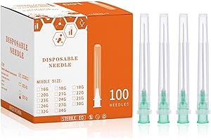 FJNATINH 21 Gauge 1.5inch Needle, Sterile Individual Package, Pack of 100