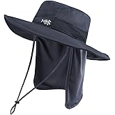 BASSDASH UPF 50+ Sun Fishing Hat Water Resistant with Detachable Neck Flap