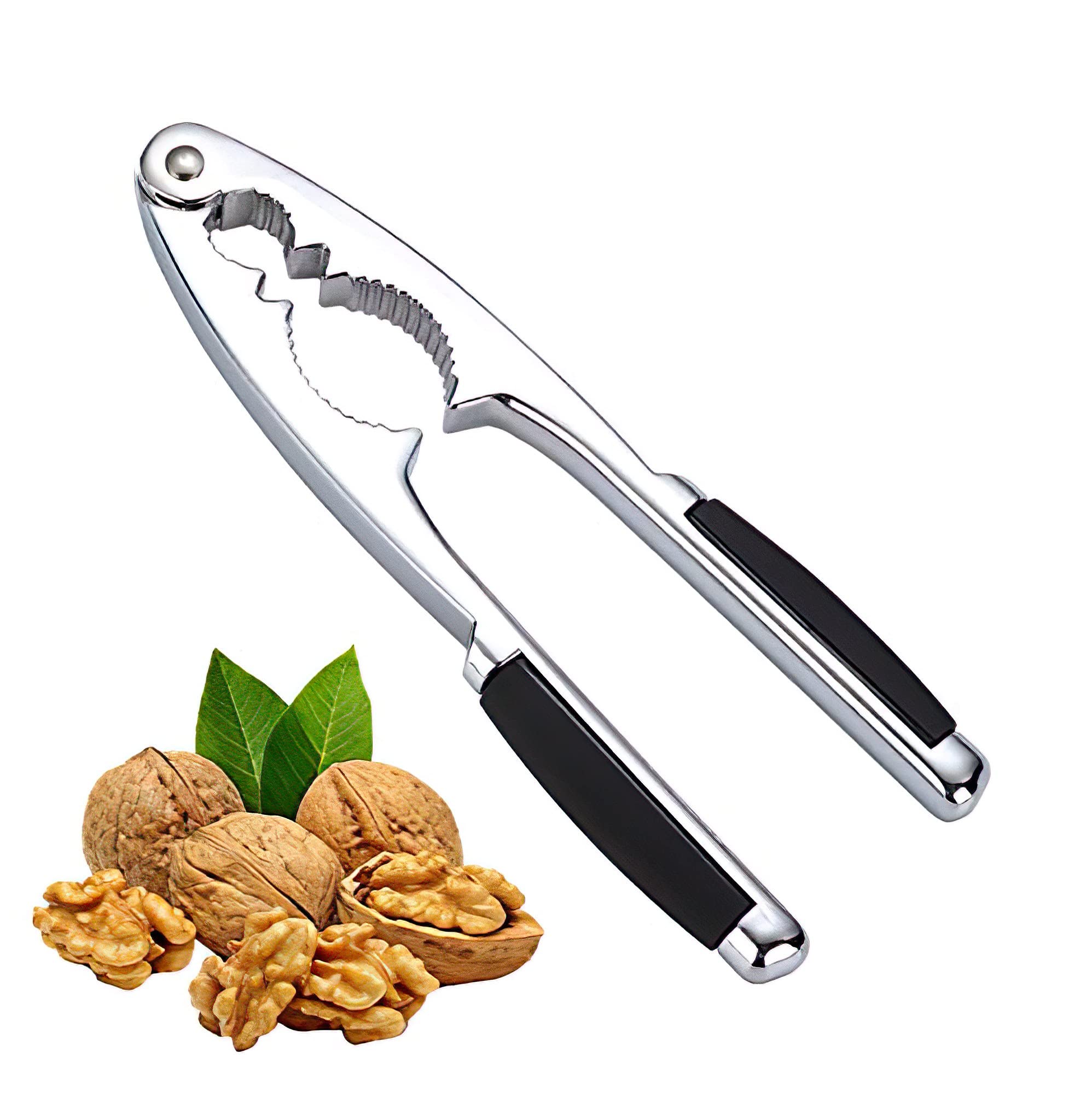 Nutcracker,Nut Crackers Heavy Duty with Non-Slip Handle,Stainless Steel Nut Opener Tool for Walnut Hazelnut Almonds Pecan Seafood