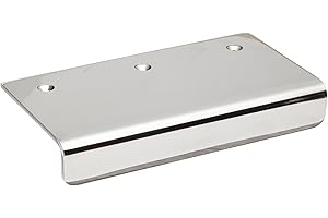 Sugatsune SND 304 Stainless Steel Edge Pull Handle, Mirror Finish, Threaded Holes, Rectangular Grip, 4-31/64" Center To Center, 2-3/8" Projection (Pack of 1)