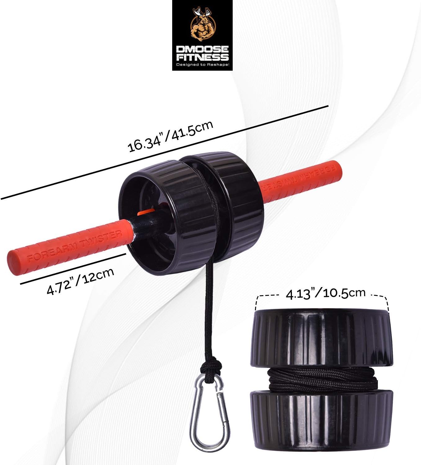 DMoose Fitness Wrist Exerciser, Forearm Blaster, and Strength Trainer, Hand Grip Foam Roller Home Gym Equipment (Black) : Sports & Outdoors
