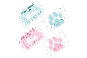 VELATYVIO 240Pcs Pet Grooming Appointment Reminder Cards Paw Prints Client Business Card for Vet Office Dog Spa Boarding Training Cats Care 3.54 x 2inch 2 Colors