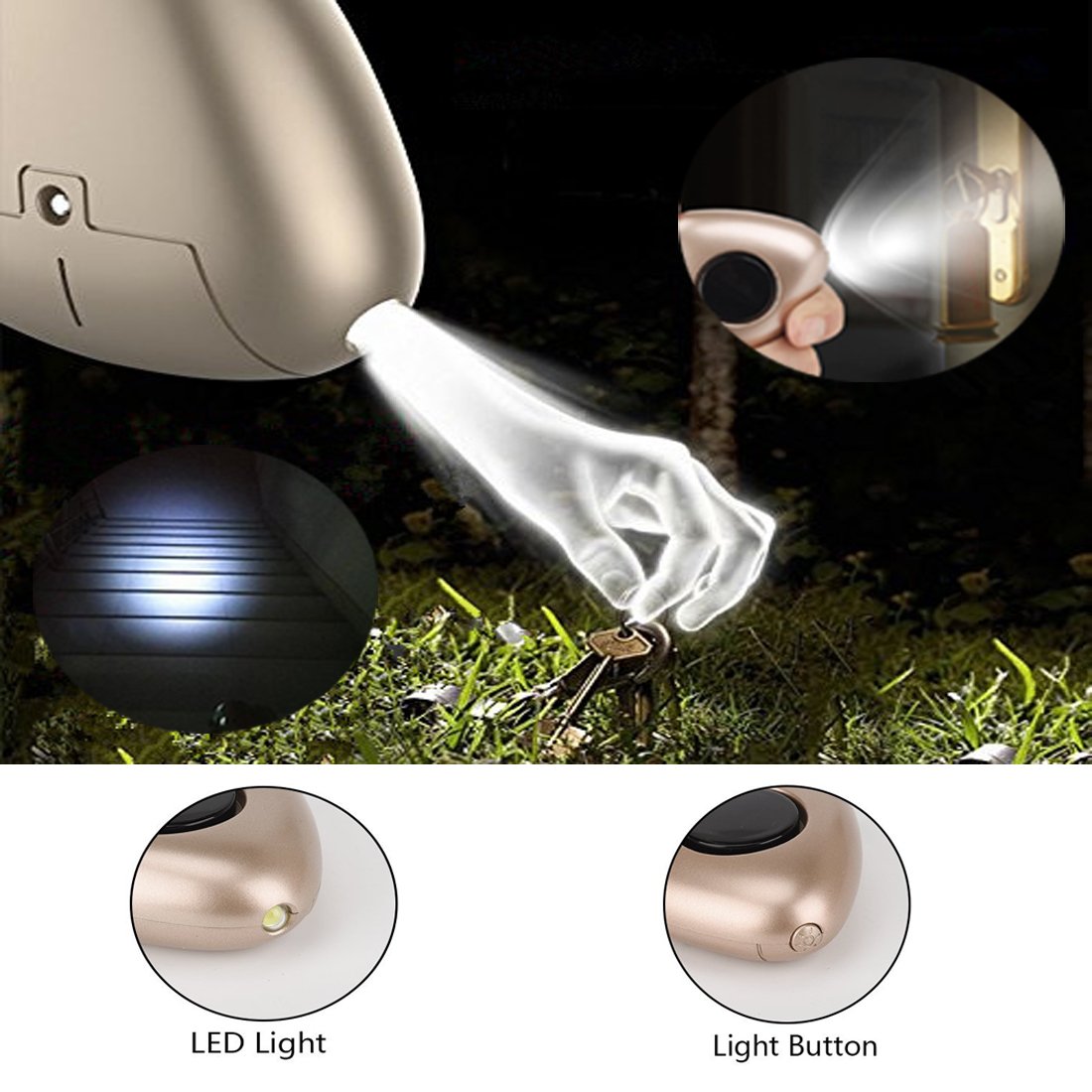 Personal Alarm 2 Pack Self Defense Device Security SOS 130DB 2 in 1 LED Flashlight Keychain for Elders/Women/Kids/Joggers/Students