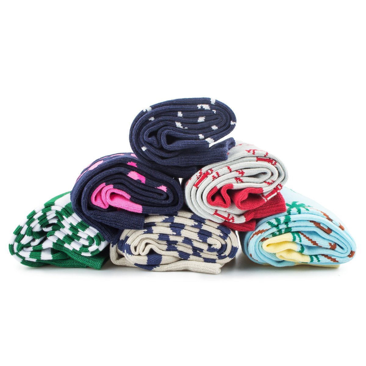 Tutast Men\'s Cotton Dress Socks Funny Socks - Fashion Colorful Patterned Crew Socks for Men, Size 7-13 (Fishhook)