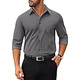 COOFANDY Mens Dress Shirts Long Sleeve Poplin Formal Shirt Casual Button Down Shirts