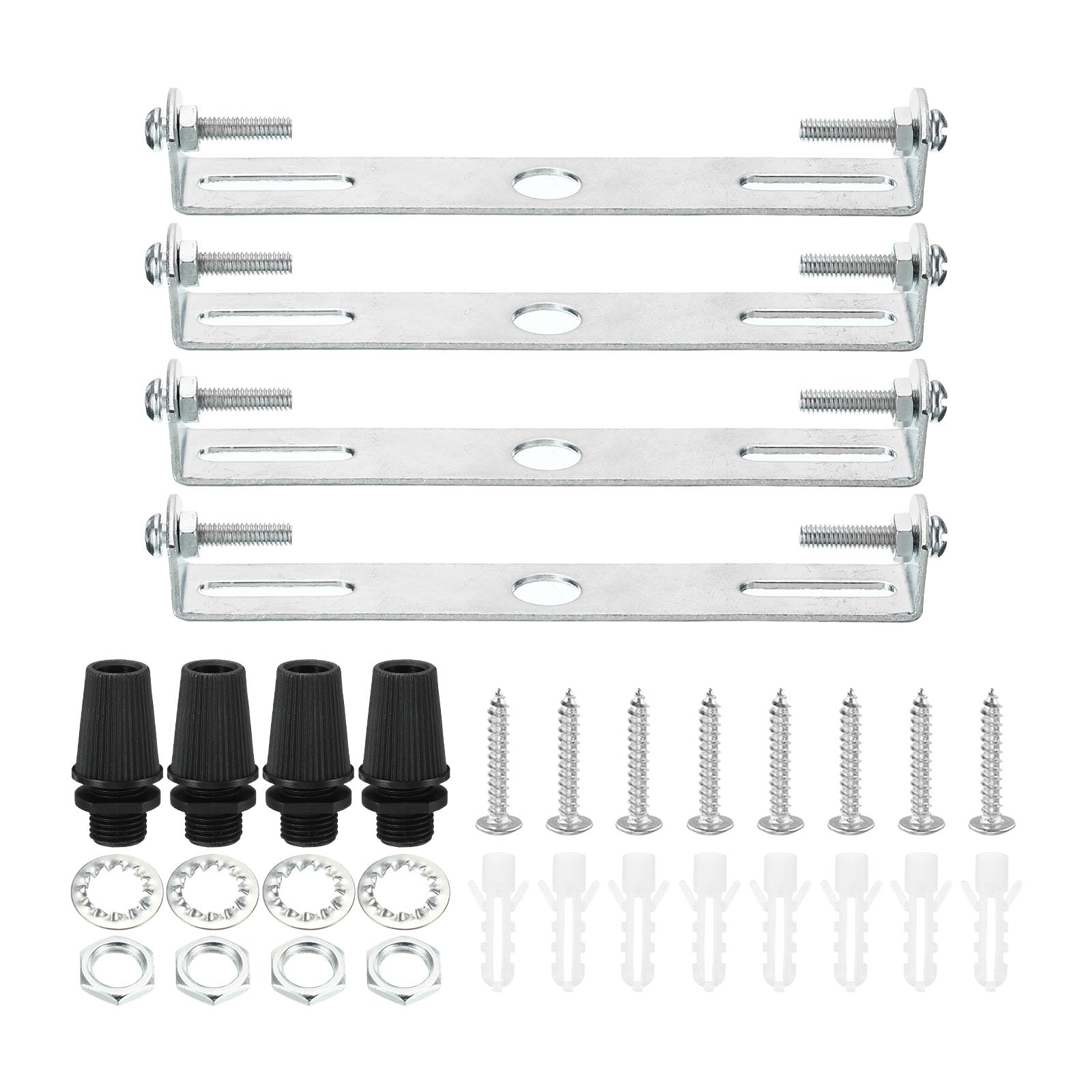 PATIKIL 115mm Ceiling Light Plate Kit, 4 Set Light Fixture Mounting Bracket Plate Steel Crossbar for Home Office Pendant Wall Light, with Screw Washer Nut