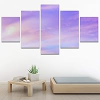 SIGNWIN 5 Panel Canvas Wall Art Modern Art Coastal Colorful Multicolor Photography Romantics Sunset for Home Decorations Ready to Hang - 60
