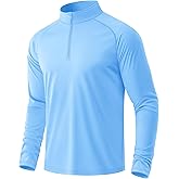 MAGCOMSEN Men's Long Sleeve Sun Shirts UPF 50+ Tees 1/4 Zip Up Fishing Running Rash Guard T-Shirts Outdoor Shirt