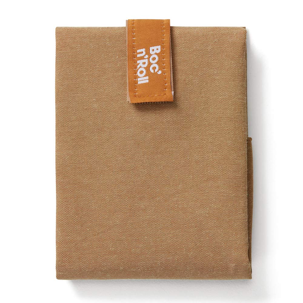 Roll'eat ® Reusable Sandwich Bag | Sandwich Container | Eco Friendly Food Bag | Washable | Brown Color - Boc'n'Roll Nature
