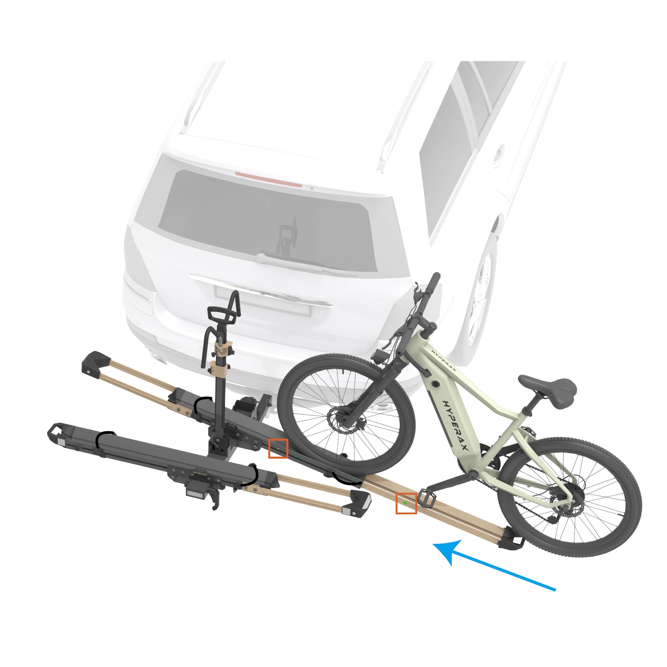 Photo 1 of *FACTORY SEALED* HYPERAX Volt Lift SP -E Bike Hitch Mount Platform Style 2 Bikes Carrier for Car, SUV, Truck, Sedan, Tilting e-Bike Rack for Hitch Fits Up to 2 * 80 lbs Bike -NO RV USE!