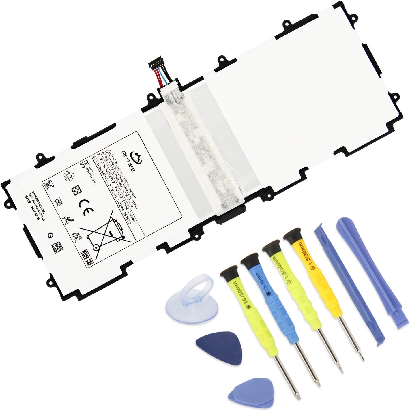 ANTIEE SP3676B1A(1S2P) Battery Replacement for Samsung Galaxy Tab 2 10.1 Series Tablet GT-P7510 GT-7511 GT-N8010 GT-P5100 GT-P5110 GT-N8000 GT-P5113 P7500 N8013 3.7V 7000mAh With Tools