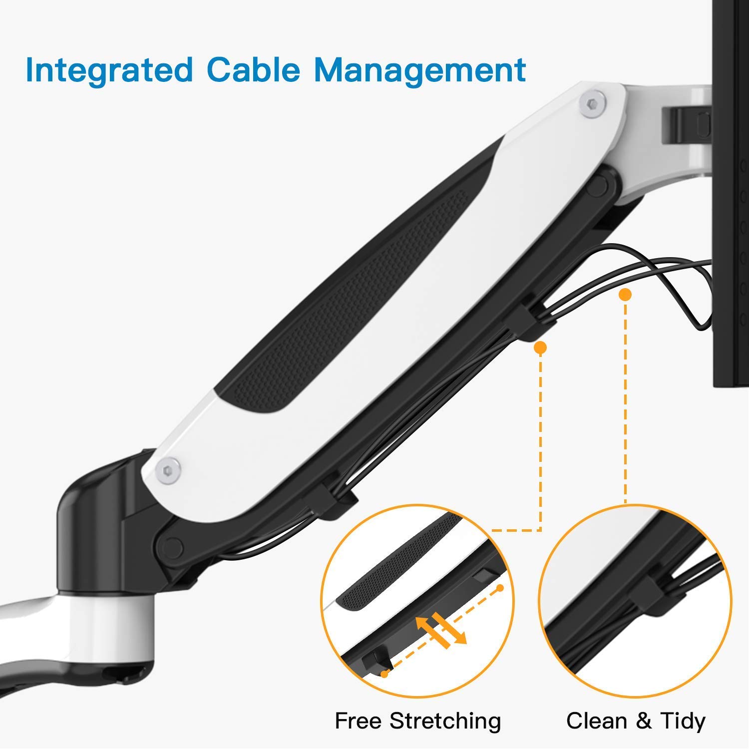 HUANUO Dual Monitor Mount, Increase Productivity & Prevent Neck/Shoulder Pain! Computer Arm Improves Body Posture, Monitor Arm Reduces Screen Glare! Clutter-Free Desk, Premium Computer Monitor Stand!