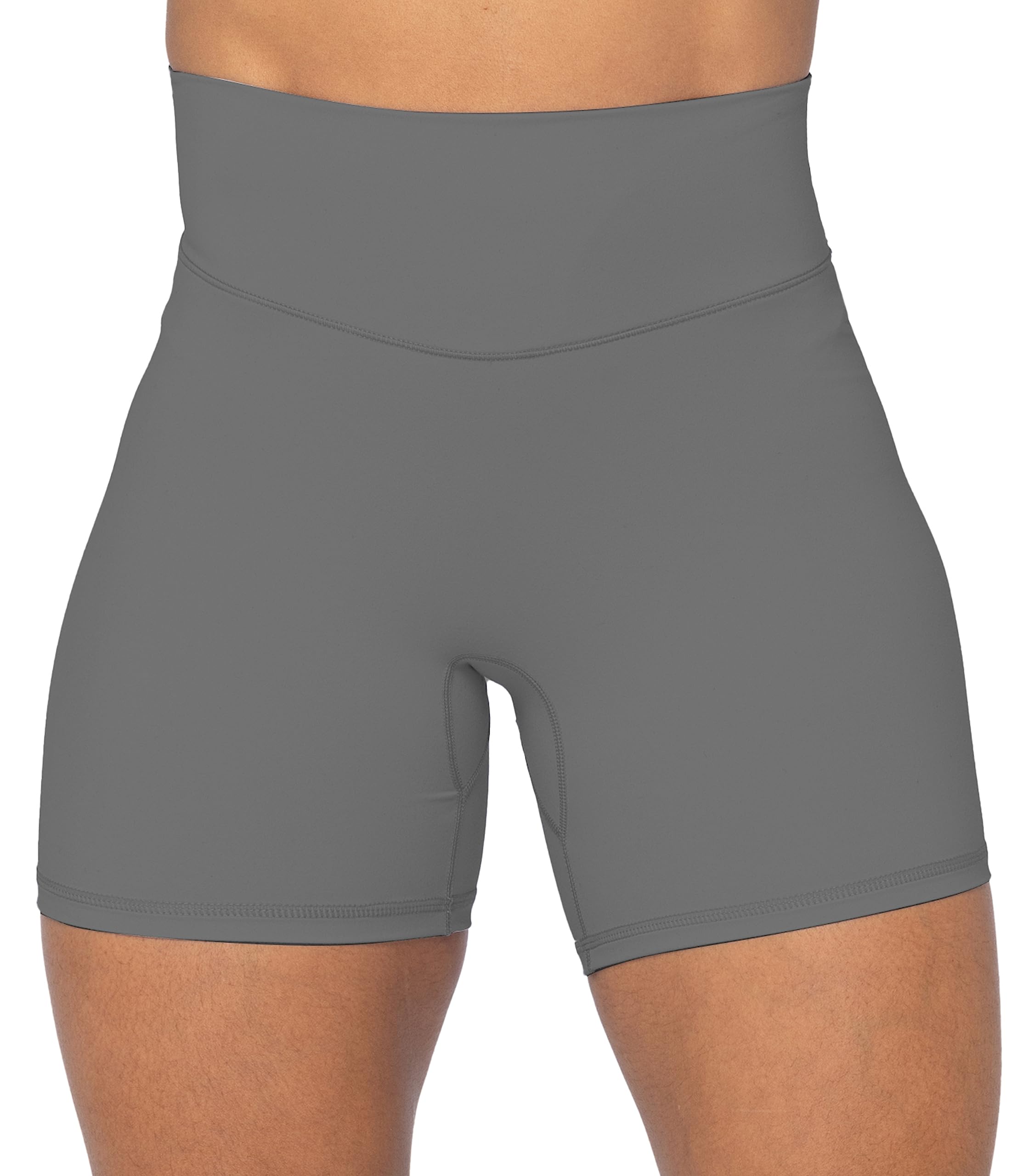Photo 1 of Sunzel Women's Biker Shorts in High Waist Tummy Control with No Front Seam 5" Charcoal Gray Medium