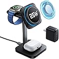 ESR for 3 in 1 Charging Station, Qi2.2 Certified 25W MagSafe Charger Stand with CryoBoost, Phone-Cooling Fast Charging Statio