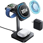 ESR for 3 in 1 Charging Station, Qi2.2 Certified 25W MagSafe Charger Stand with CryoBoost, Phone-Cooling Fast Charging Statio