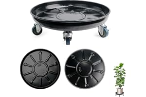 Choclaif Plant Caddy with Wheels,3 Pack Black Heavy Duty Plant Stand with Universal Wheels,Round Pot Trolley for Indoor Outdoor (16.14)