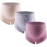 FEOYA Women's Maternity Underwear Over Bump Cotton Pregnancy Panties Plus Size High Waist Seamless Briefs 3 Pack