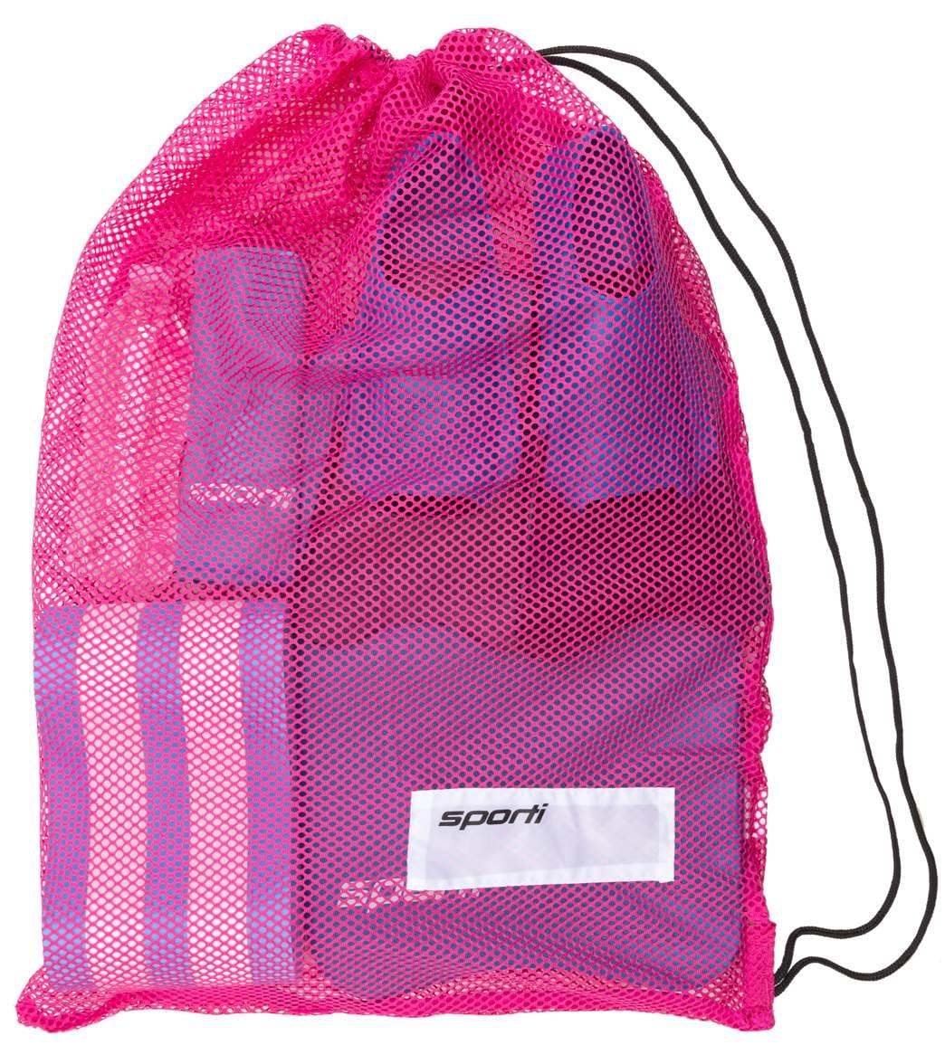 Sporti Swim Mesh Bag – Breathable Drawstring Swim Gear Bag with Quick-Dry Mesh, Durable Toggle Closure, Spacious Storage for Pool, Beach & Gym – Ideal for Swimmers & Water Sports - Pink
