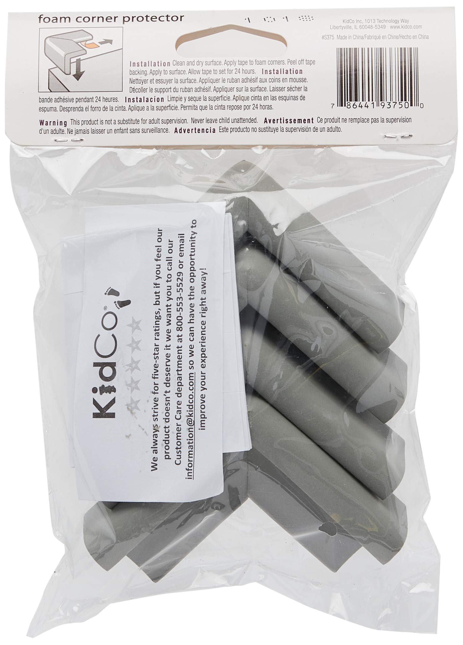 Kidco Foam Corner Protectors (4 Pack) (Grey)