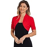 Allegra K Short Sleeve Shrugs for Women's Ruched Sleeve Open Front Cropped Bolero Cardigan