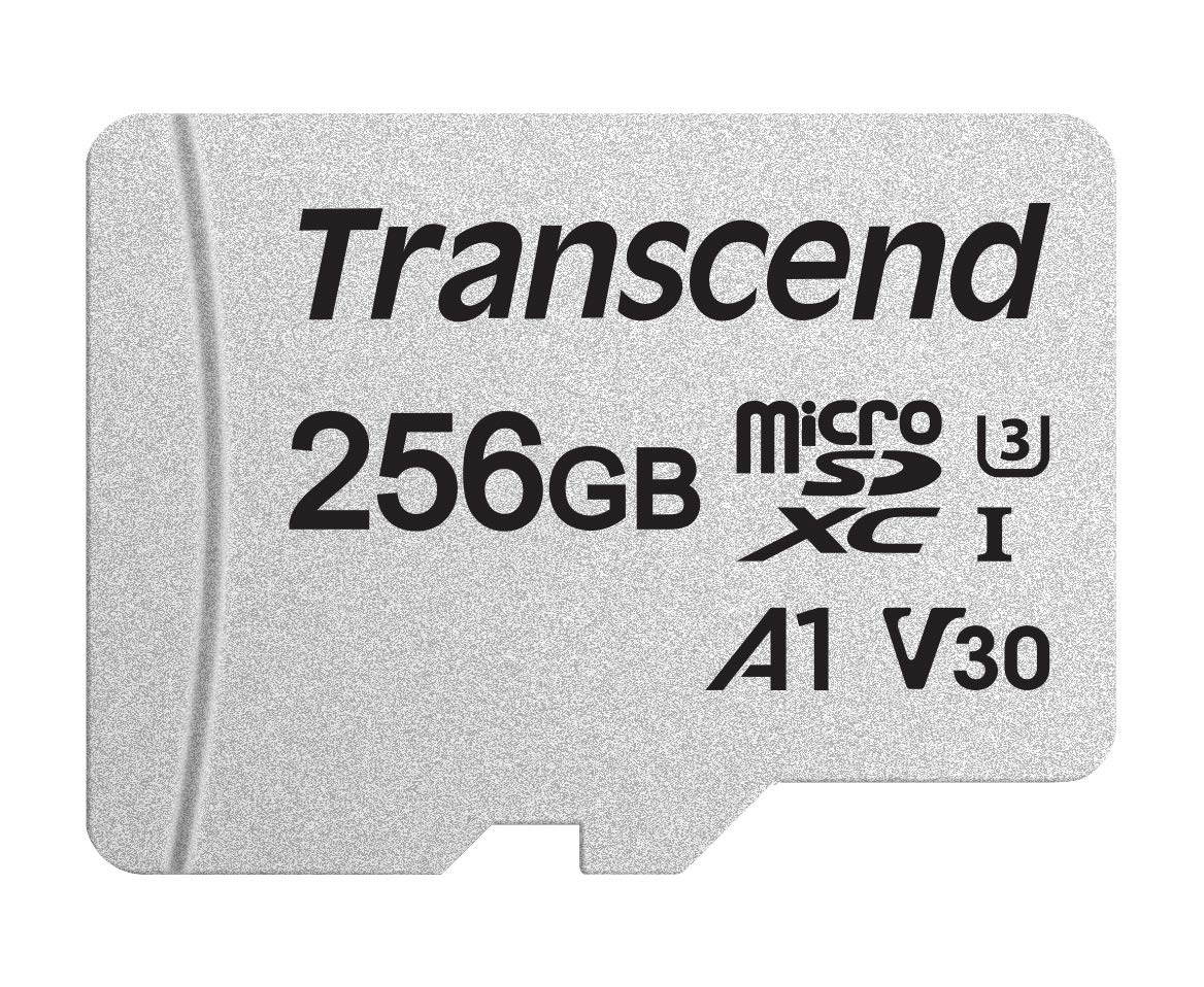 Transcend USD300S 256GB microSDXC U3 V30 A1 Memory Card with Adapter, for 4K Video, GoPro, Drones & Cameras TS256GUSD300S-A