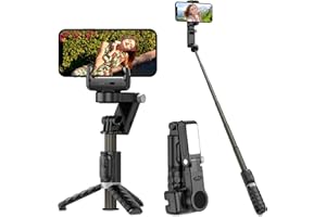 BETOYOU Phone 2-Axis Gimbal Stabilizer, 360°Rotation Face Tracking Phone Tripod with Stand, Selfie Stick with AI Tracker, Magnetic/Built-in Fill Light, iPhone Stabilizer for Video Recording Filming