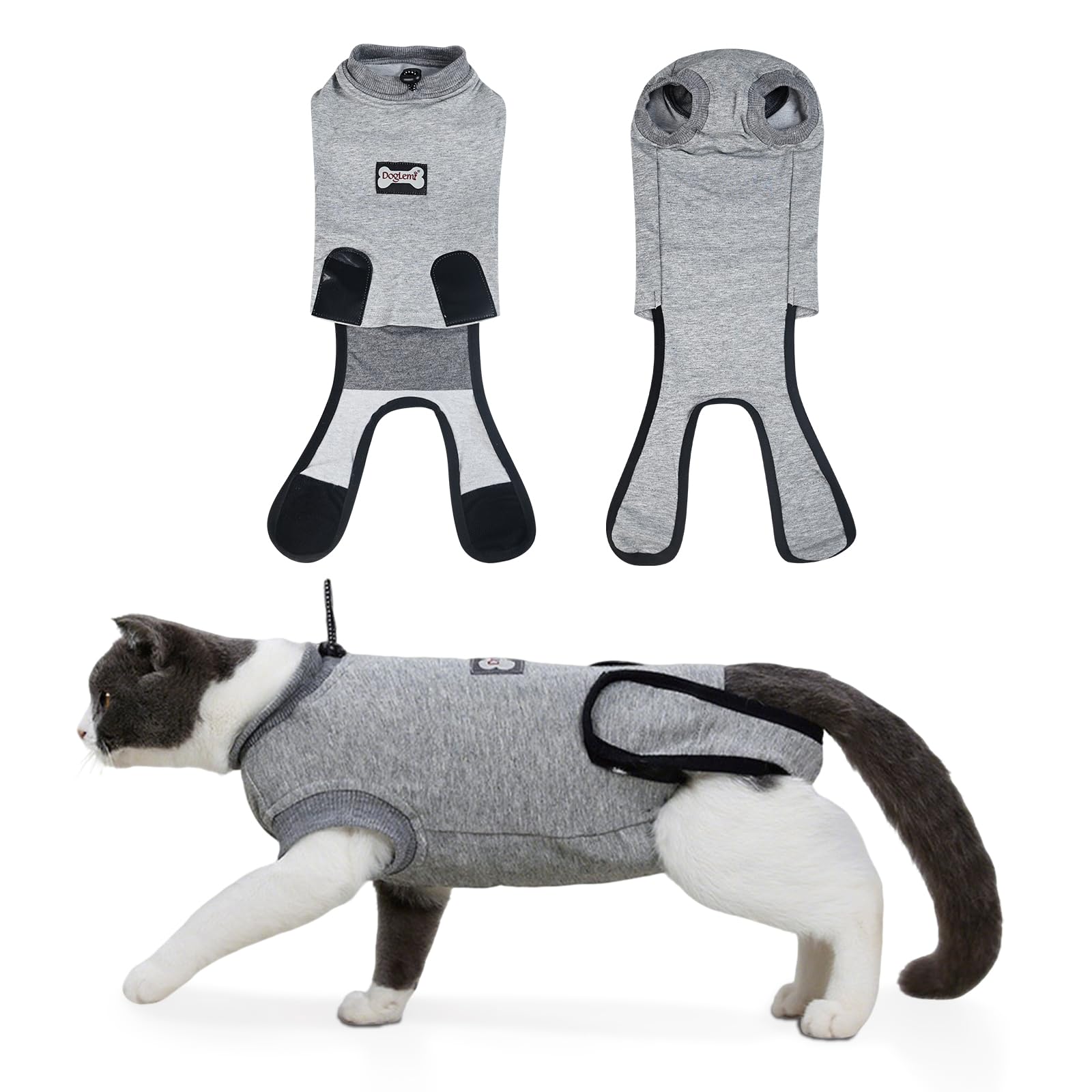 DogLemi Cat Surgery Recovery Suit Male Female Universal Breathable Pure Cotton Cat Onesie After Spay Neuter Soft Kitten Cloth Wear for Surgical Abdominal Wound Skin Diseases Cone Alternative (S)