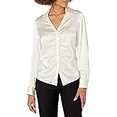 Theory Womens Ruched Button-Down Shirt