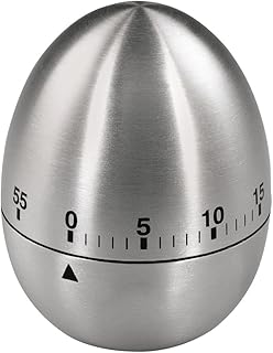Xavax Analoger Kurzzeitmesser mit Timer-Funktion, Eieruhr, Edelstahl, Silber