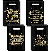 Aliceset 120 Pcs Employee Appreciation Gift Bags Thank You Gift Bags Bulk 11.8 x 7.8'' Plastic Merchandise Packaging with Handles for Employee Coworker Appreciation Party Supplies