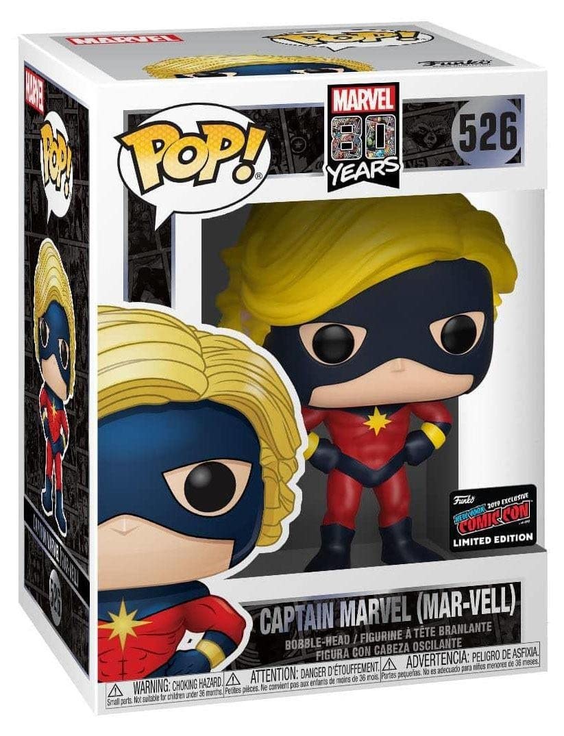 Marvel 80TH - POP FUNKO VINYL FIGURES 526 CAPTAIN (MAR-VELL) NYCC 2019 CONVENTION EXCLUSIVES