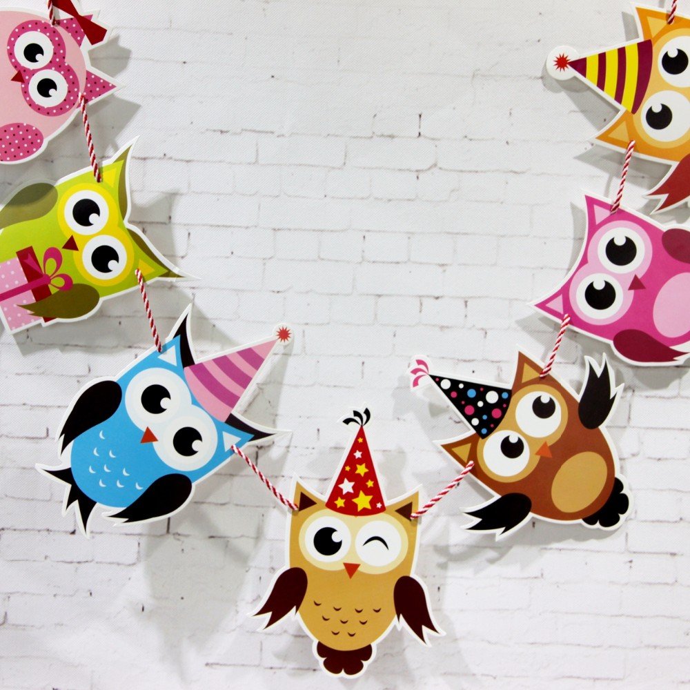 The Owl Garland Kids Birthday Banners Party Decorations Baby