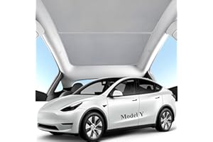 OJOYME Roof Sunshades for Model Y(2021-2024),Heat Insulation Block UV Suede Glass Sunroof Shade,No Sag Nano Ice-Crystal Coatings Glass Sunshade,Foldable Tesla Y Accessories